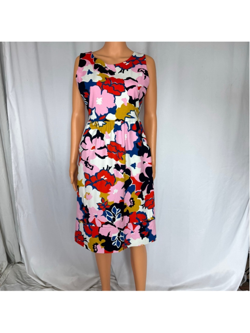 $178 Anthropologie Whit Two Petalprint Cross-Back Dress Multi Tiki Floral sz 6